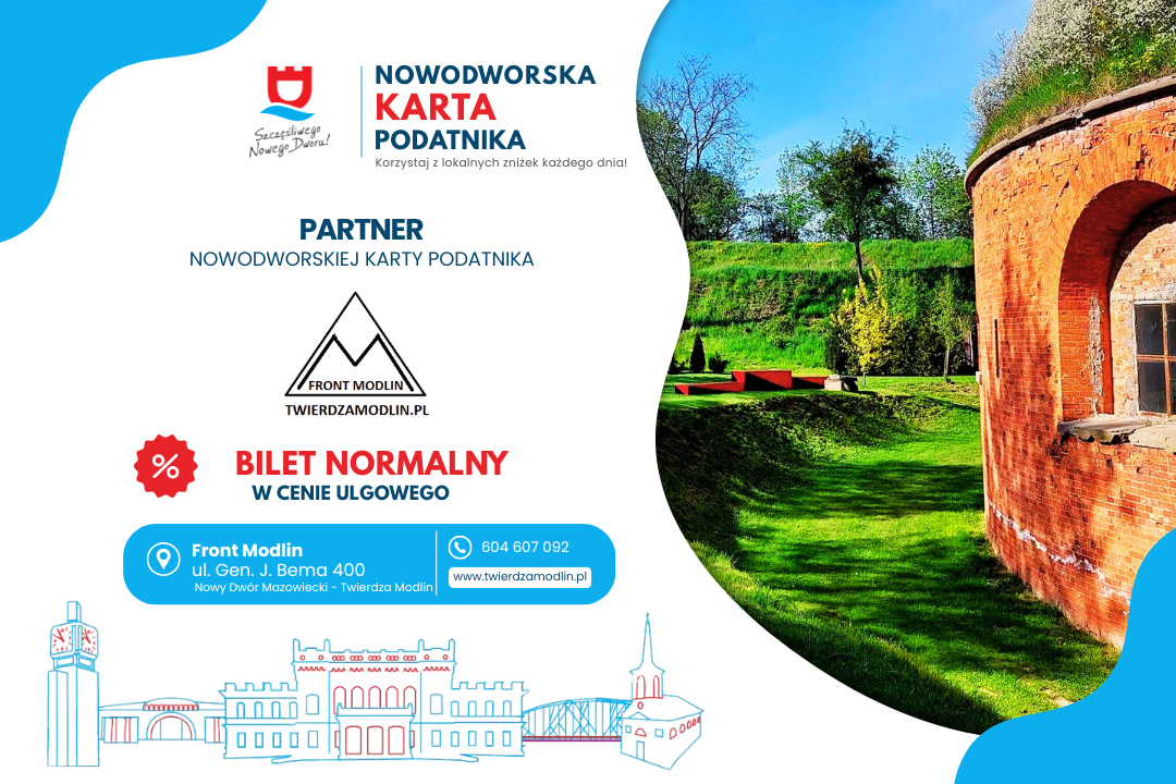 aktualność: Front Modlin dołącza do Partnerów Nowodworskiej Karty Podatnika!
